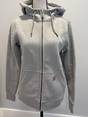 Carhartt Women’s Full-Zip Hoodie in Light Gray